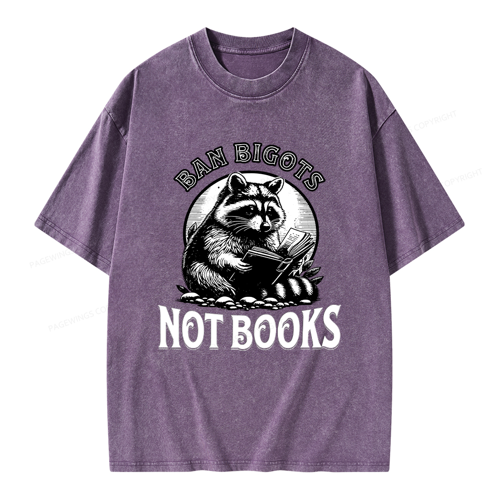 Pagewings Ban Bigots Not Books Unisex Washed T-shirt