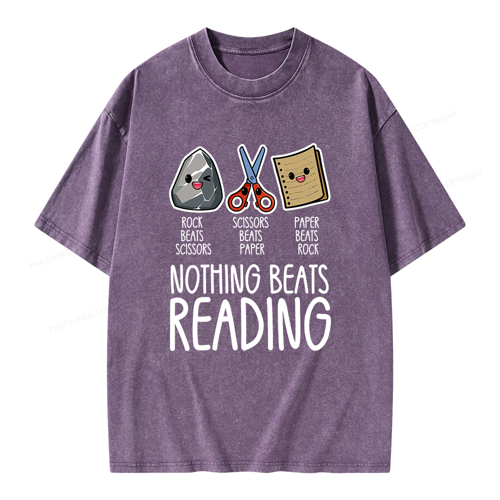 Pagewings Nothing Beats Reading Unisex Washed T-shirt