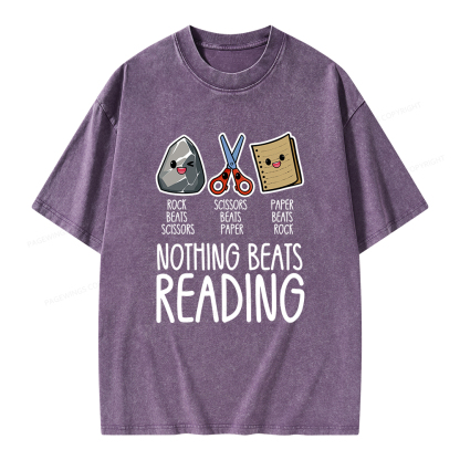 Pagewings Nothing Beats Reading Unisex Washed T-shirt