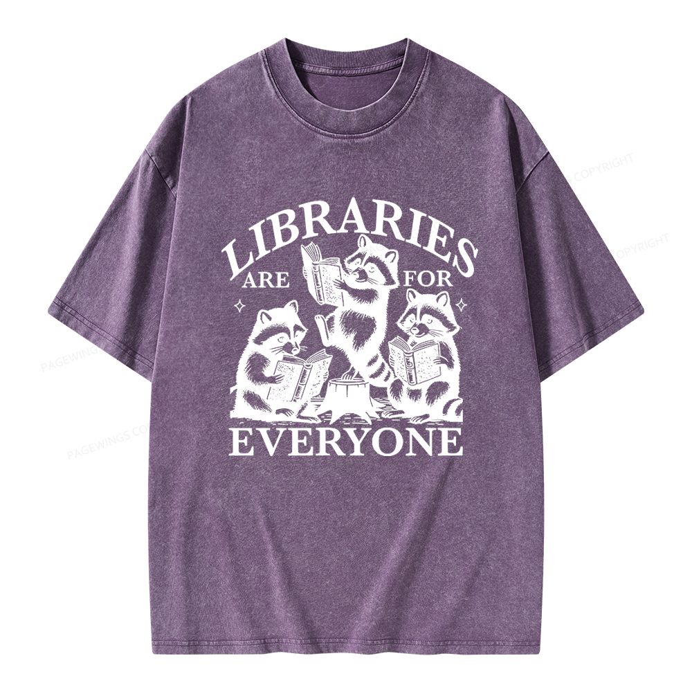 Pagewings Libraries are for everyone Unisex Washed T-shirt