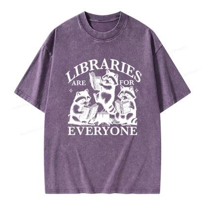 Pagewings Libraries are for everyone Unisex Washed T-shirt