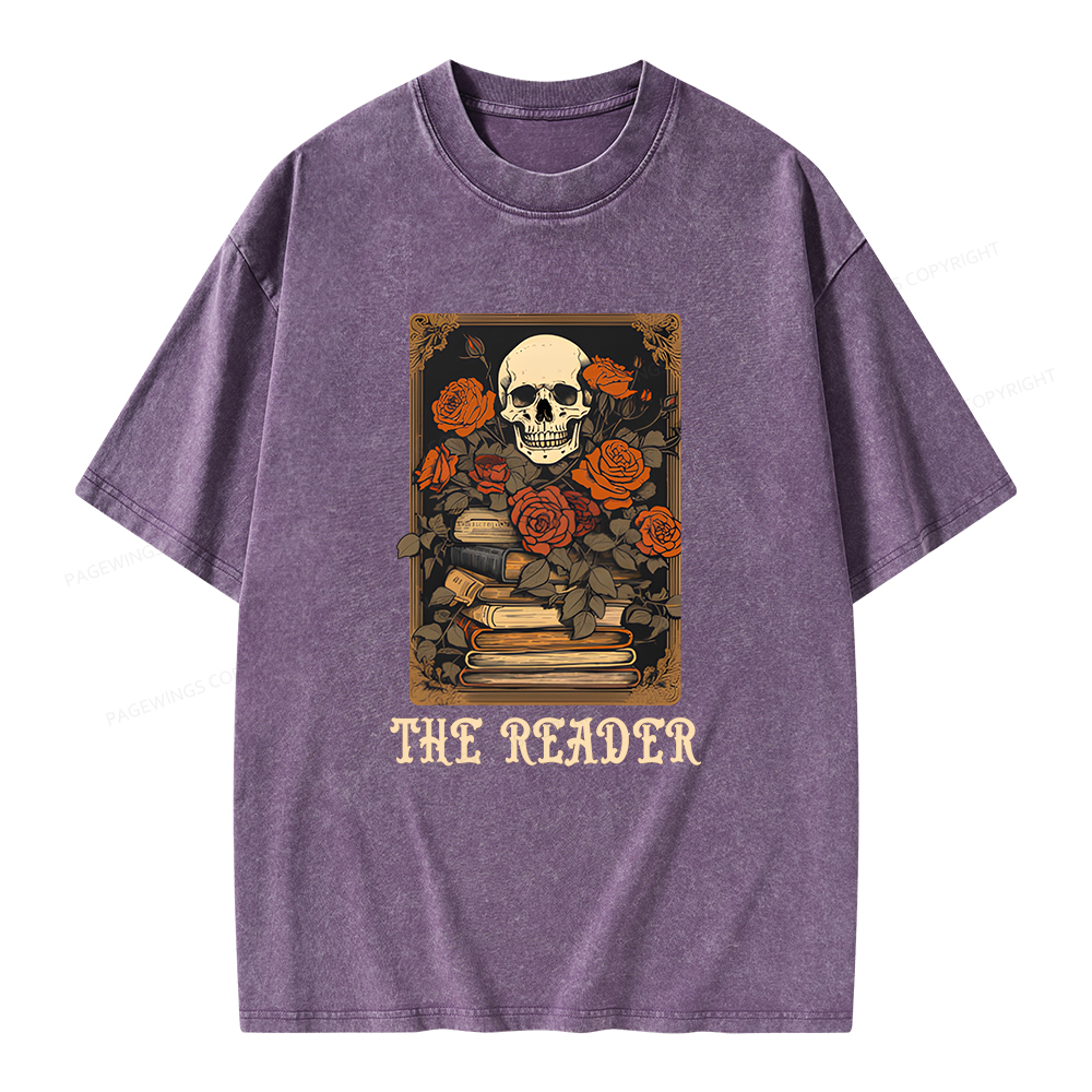 Pagewings The Reader Tarot Card Unisex Washed T-shirt