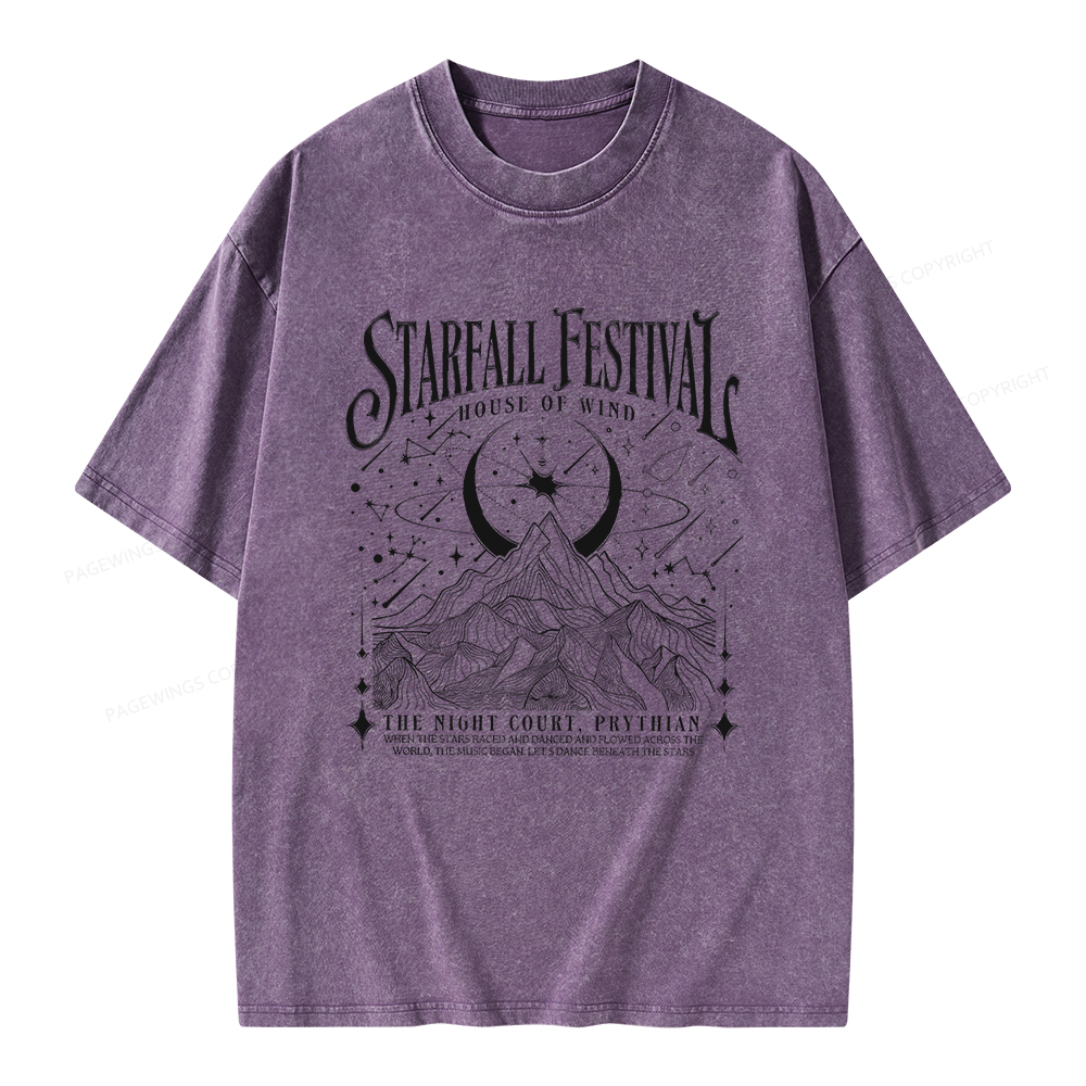 Pagewings Velaris Starfall Festival Unisex Washed T-shirt