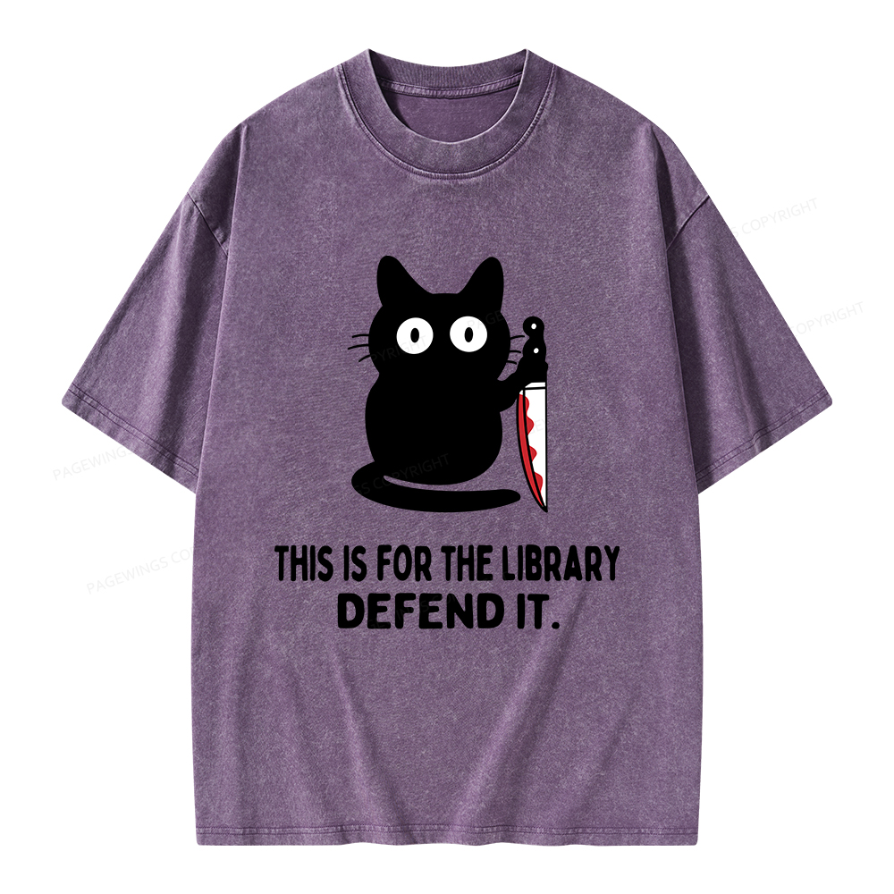 Pagewings This Is For The Library Defend It Unisex Washed T-shirt