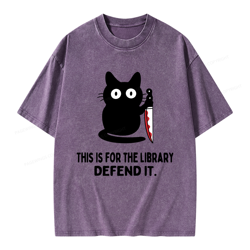 Pagewings This Is For The Library Defend It Unisex Washed T-shirt