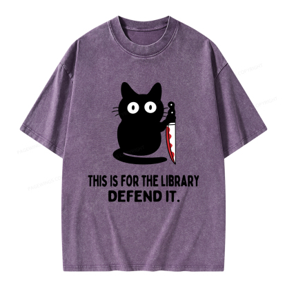 Pagewings This Is For The Library Defend It Unisex Washed T-shirt