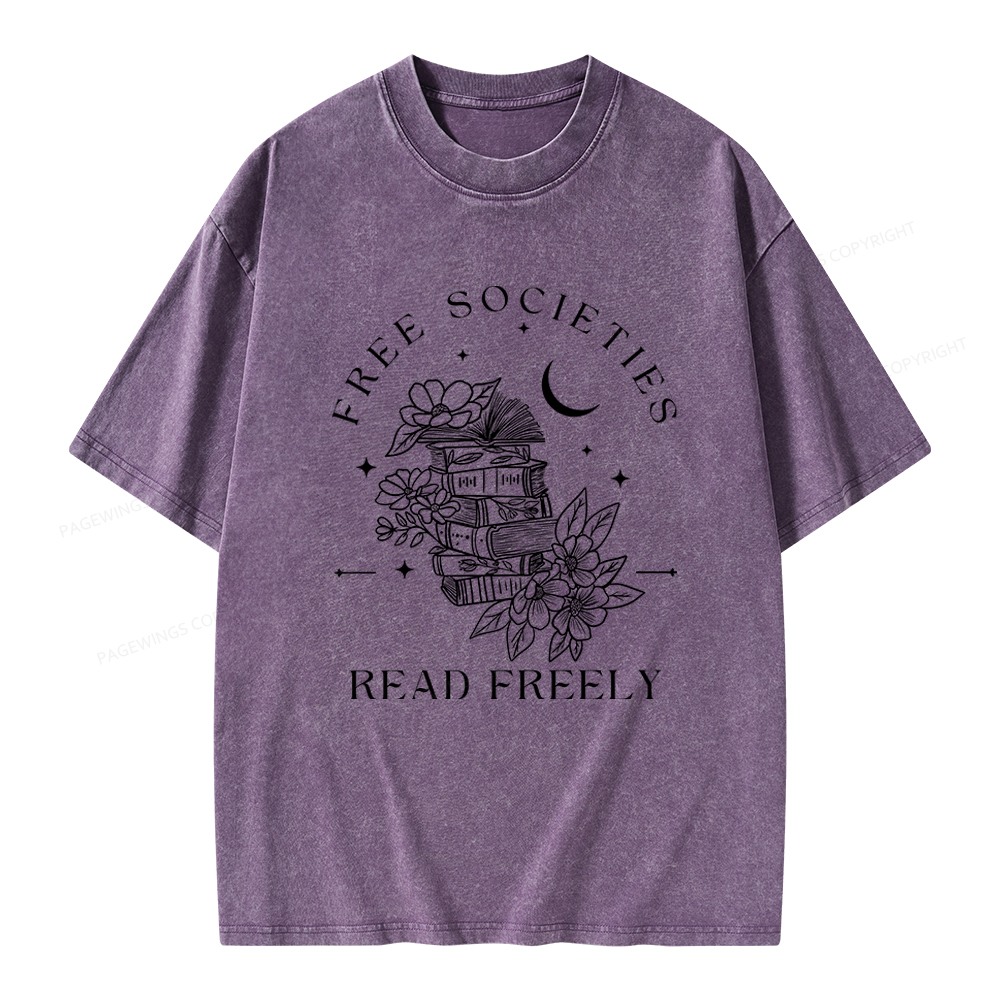 Pagewings Free Societies Read Freely Comfort Colors Shirt Unisex Washed T-shirt