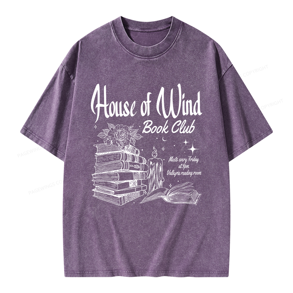 Pagewings House Of Wind Book Club Unisex Washed T-shirt