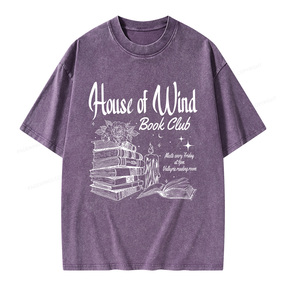 Pagewings House Of Wind Book Club Unisex Washed T-shirt