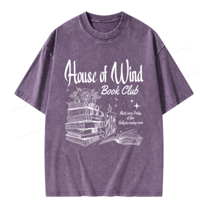 Pagewings House Of Wind Book Club Unisex Washed T-shirt