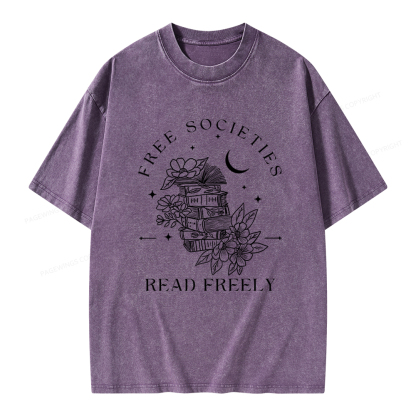 Pagewings Free Societies Read Freely Comfort Colors Shirt Unisex Washed T-shirt