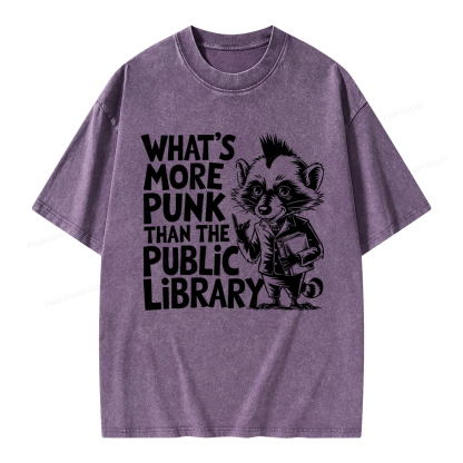 Pagewings What’s More Punk Than The Public Library Unisex Washed T-shirt