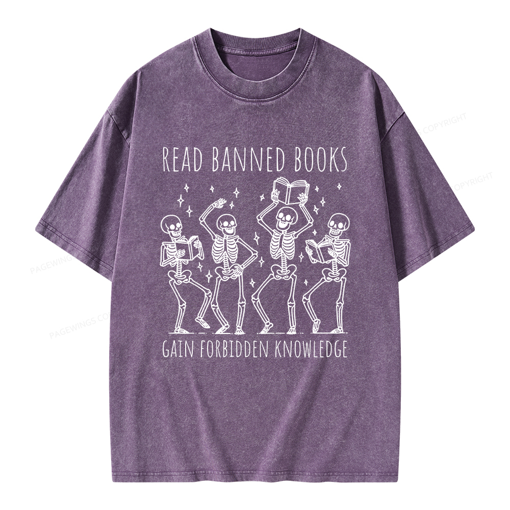 Pagewings Reading Books Tee Book Lover Gift Unisex Washed T-shirt