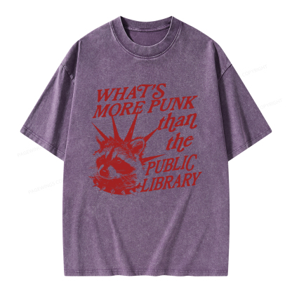 Pagewings What’s More Punk Than The Public Library Unisex Washed T-shirt