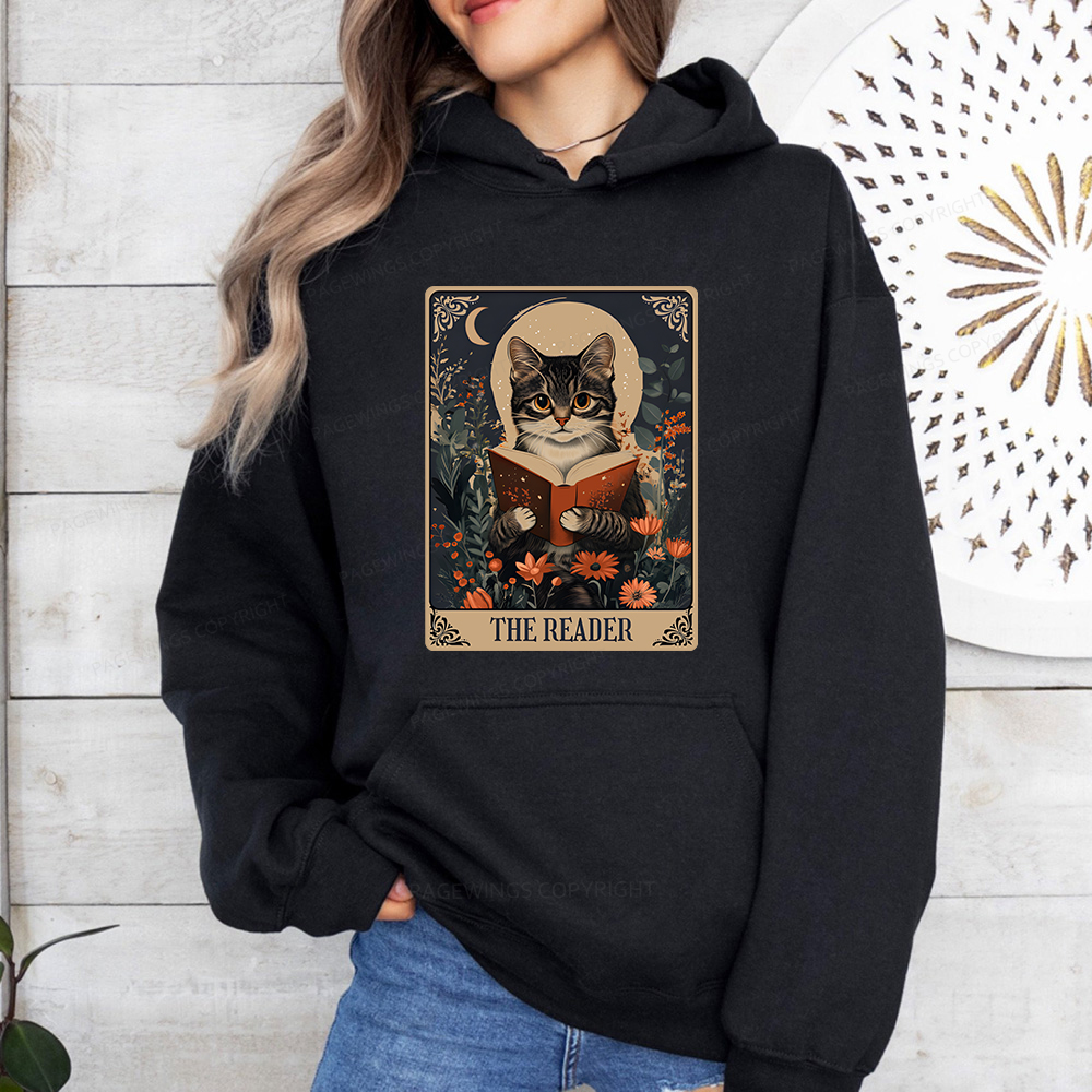 Pagewings The Reader Tarot Card Cat Unisex Classic Hoodie