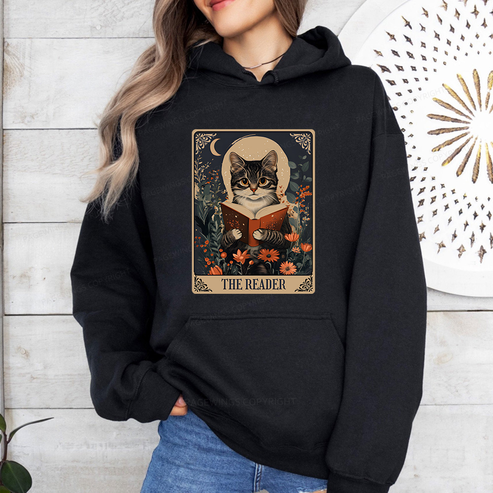 Pagewings The Reader Tarot Card Cat Unisex Classic Hoodie