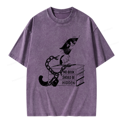 Pagewings No Book Should Be Hidden Unisex Washed T-shirt