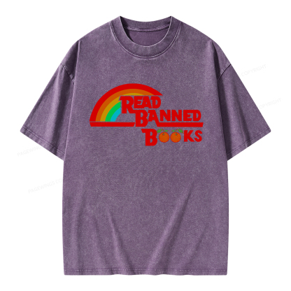 Pagewings Read Banned Books Unisex Washed T-shirt