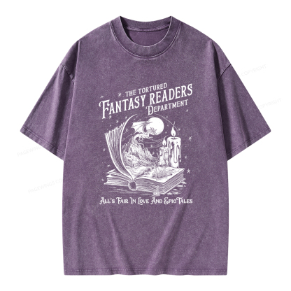 Pagewings The Tortured Fantasy Readers Department Unisex Washed T-shirt