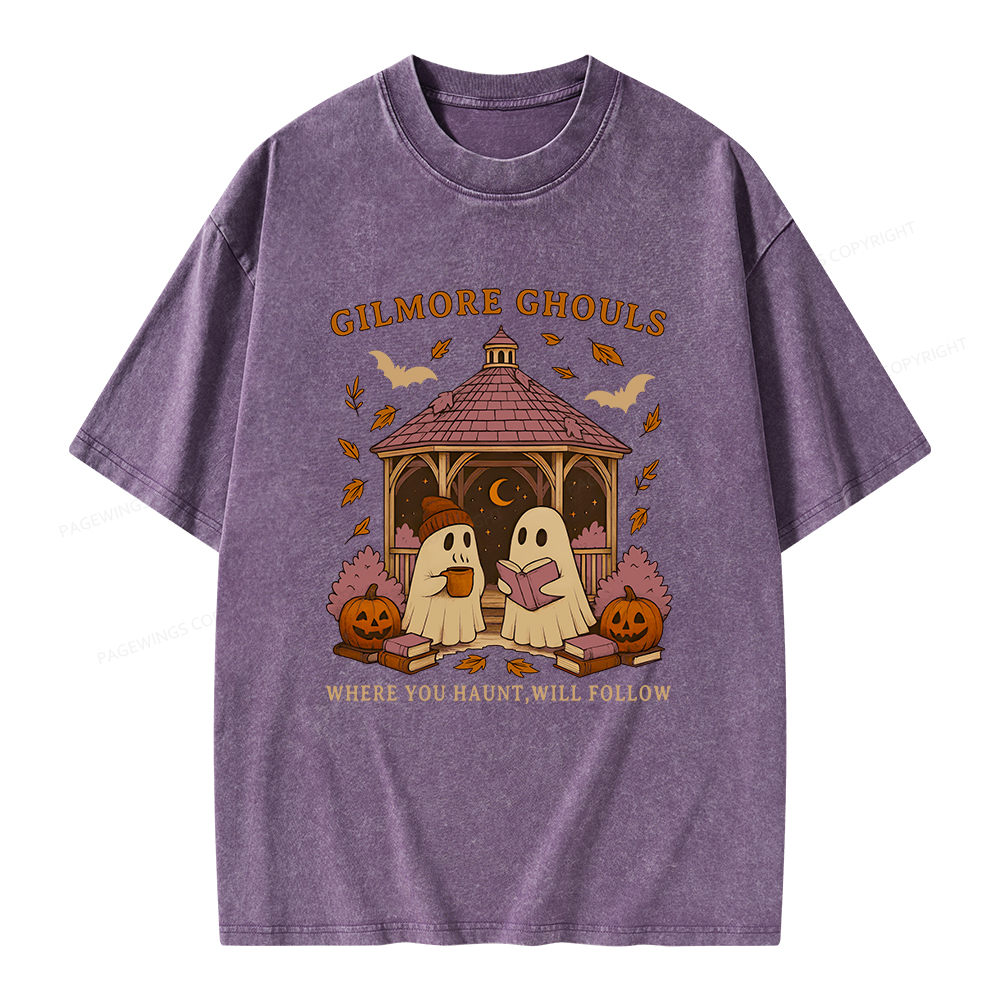 Pagewings Gilmore Ghouls Unisex Washed T-shirt