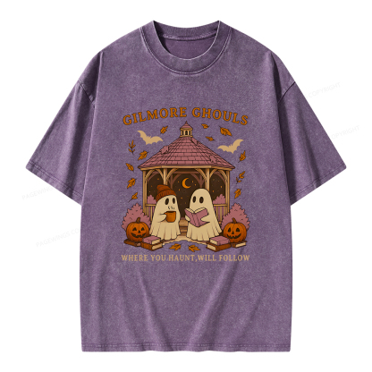 Pagewings Gilmore Ghouls Unisex Washed T-shirt
