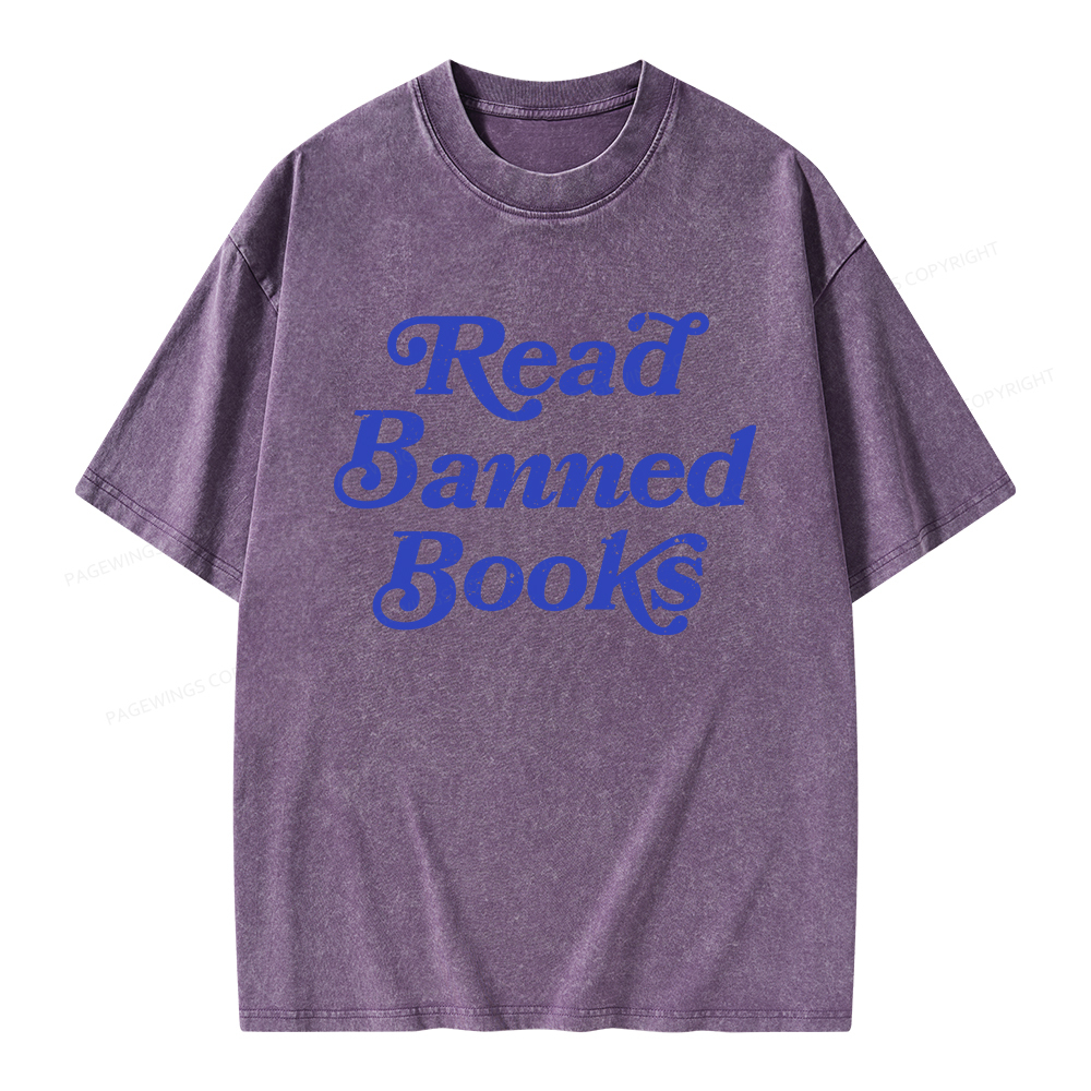 Pagewings Read Banned Books Unisex Washed T-shirt