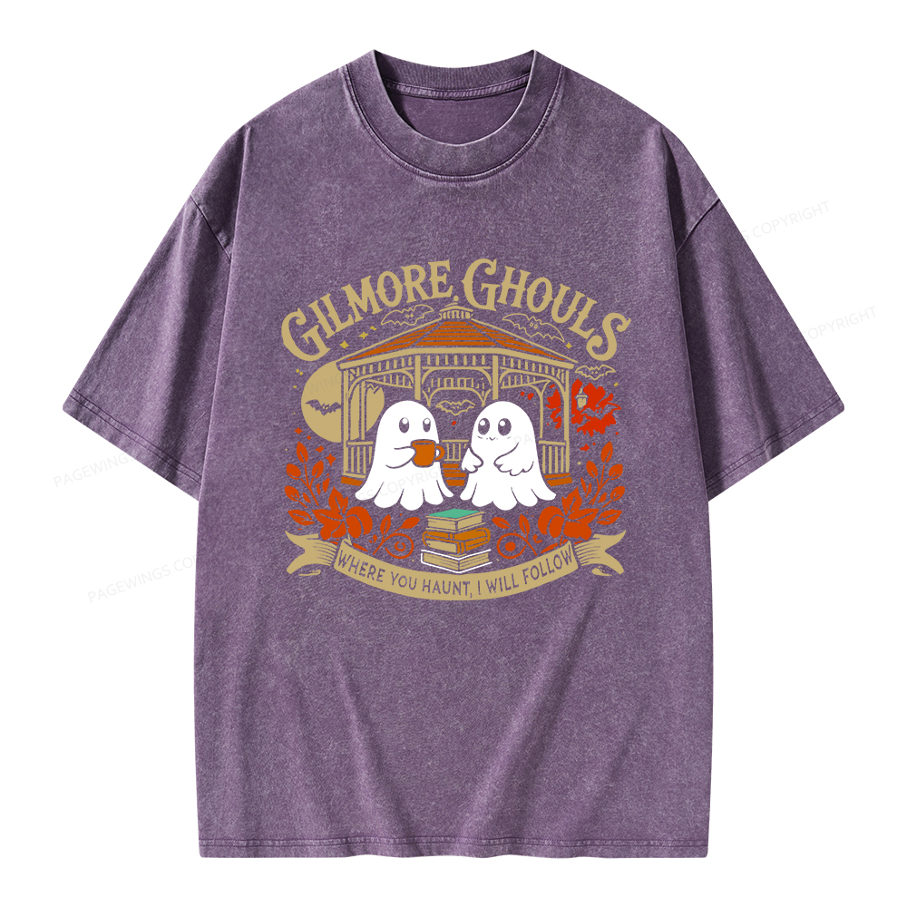 Pagewings Gilmore Ghouls Unisex Washed T-shirt