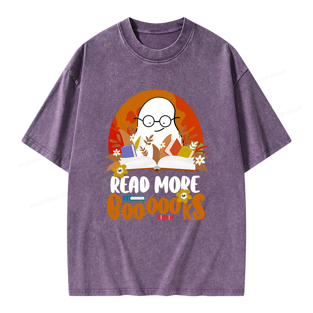 Pagewings Read More Books Halloween Unisex Washed T-shirt