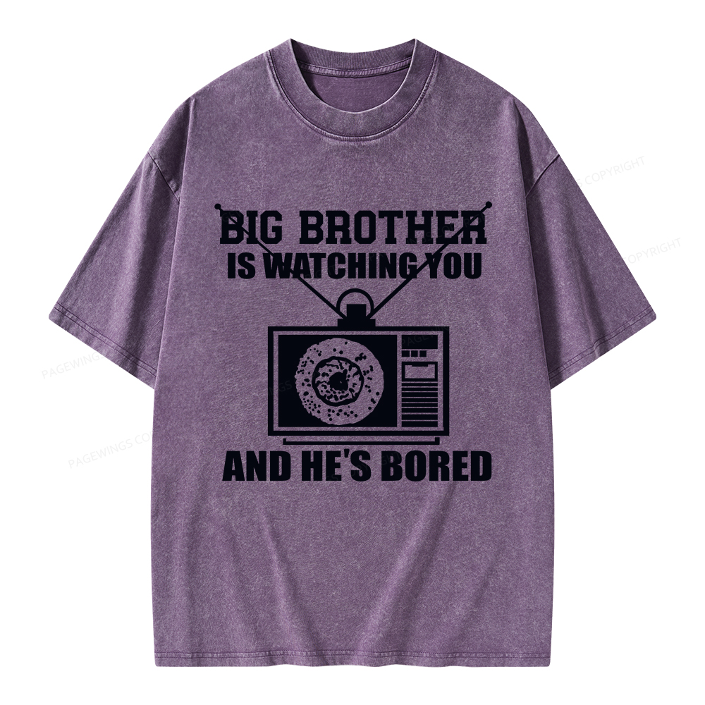 Pagewings Big Brother is Watching Unisex Washed T-shirt