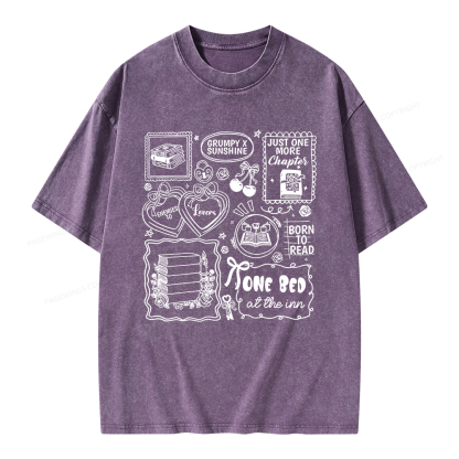 Pagewings Romance Book Lover Unisex Washed T-shirt