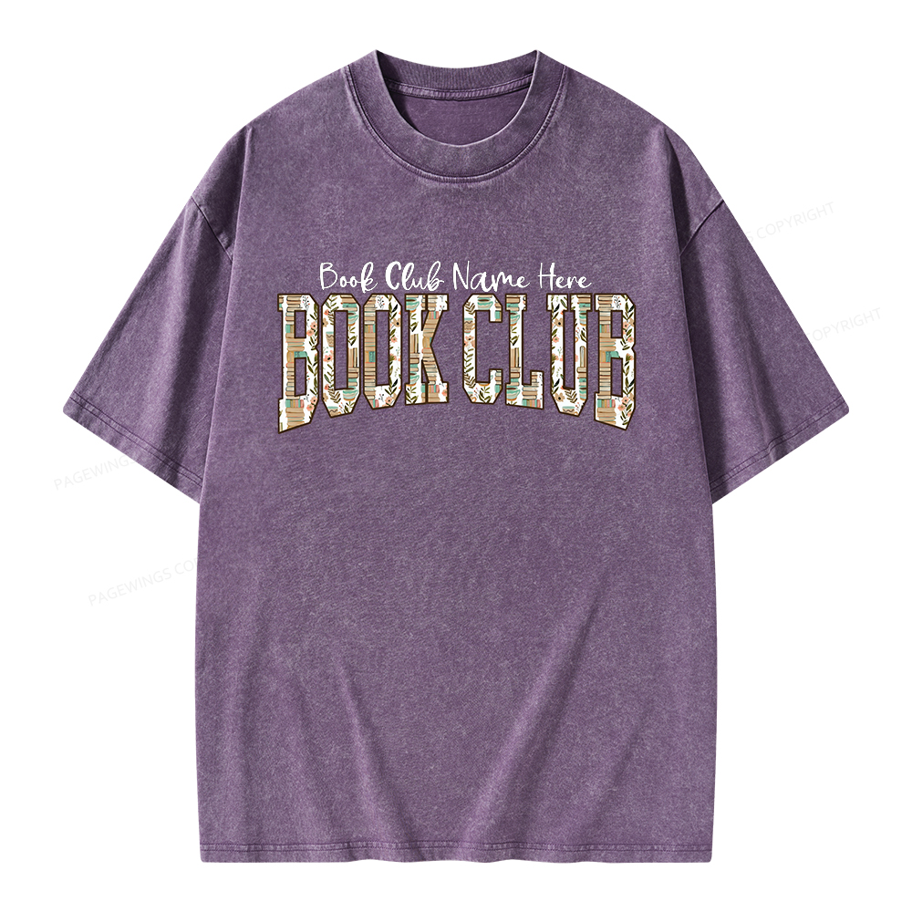 Pagewings Personalized Book Club Unisex Washed T-shirt