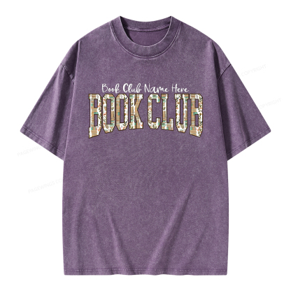 Pagewings Personalized Book Club Unisex Washed T-shirt