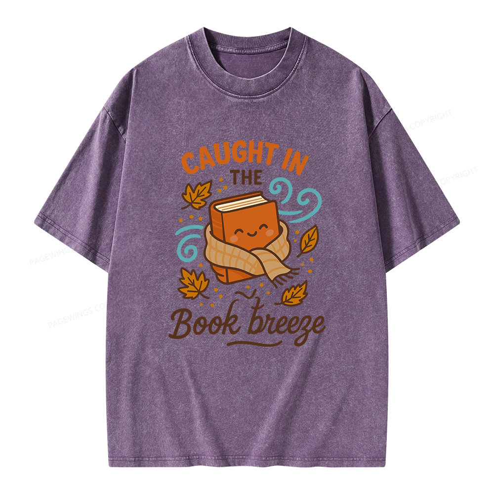 Pagewings Caught In The Book Breeze Unisex Washed T-shirt