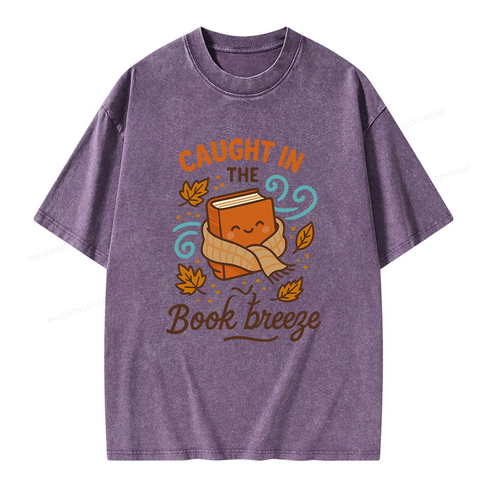 Pagewings Caught In The Book Breeze Unisex Washed T-shirt