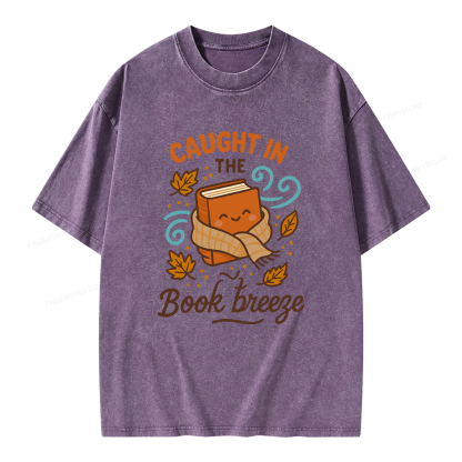 Pagewings Caught In The Book Breeze Unisex Washed T-shirt