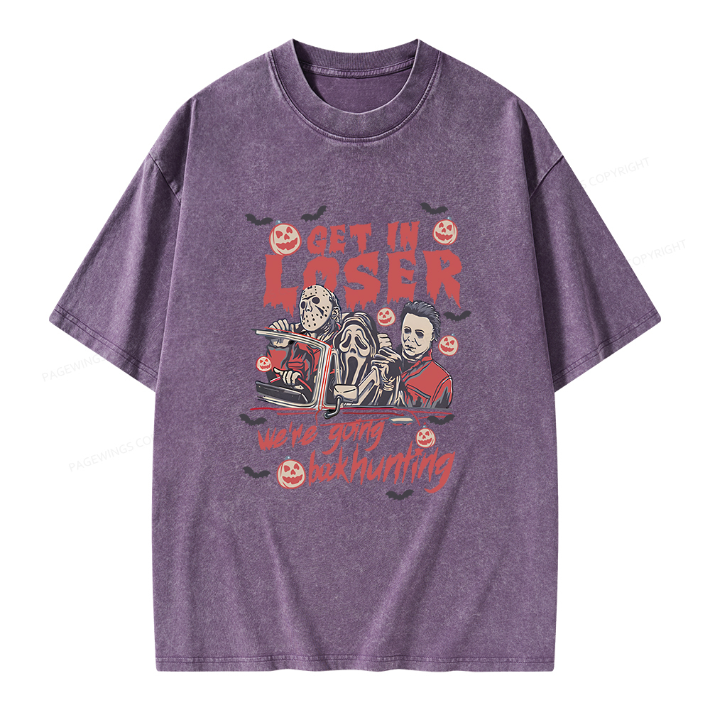 Pagewings We're Going Book Hunting Unisex Washed T-shirt