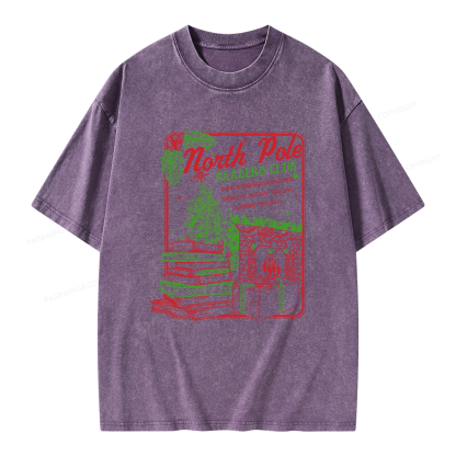 Pagewings Bookish Christmas Unisex Washed T-shirt