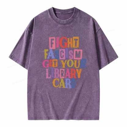 Pagewings Get Your Library Card Unisex Washed T-shirt