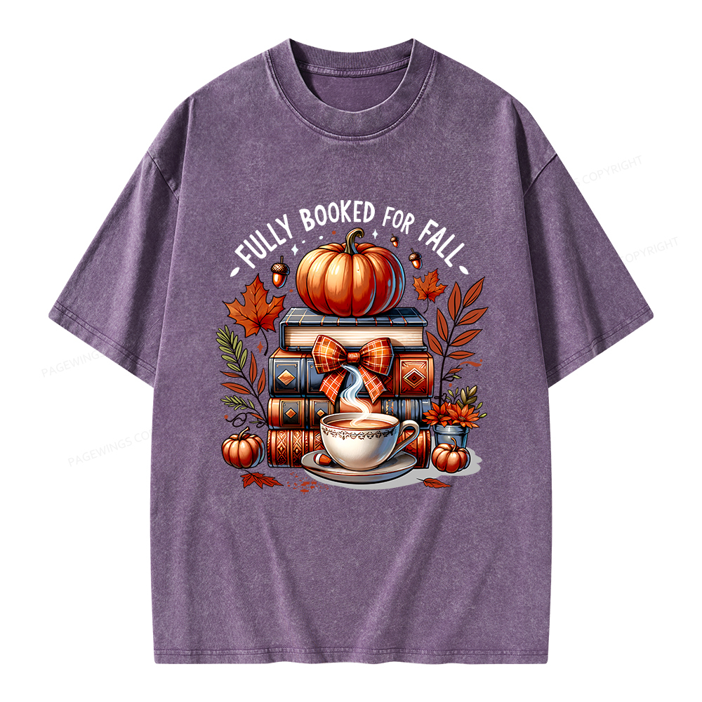 Pagewings Fully Booked for Fall Unisex Washed T-shirt