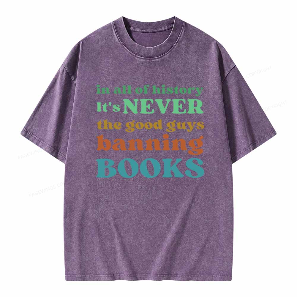 Pagewings Banned Books Shirt Unisex Washed T-shirt