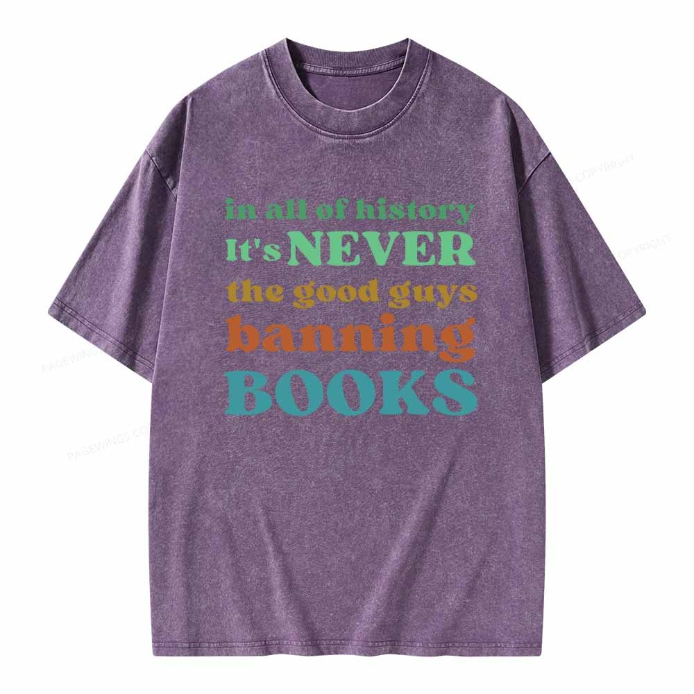 Pagewings Banned Books Shirt Unisex Washed T-shirt