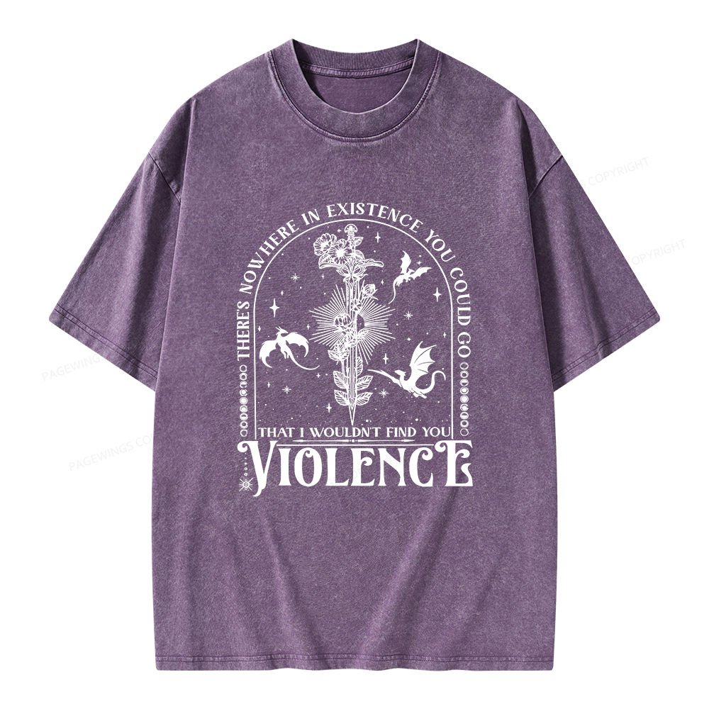 Pagewings Violence Unisex Washed T-shirt