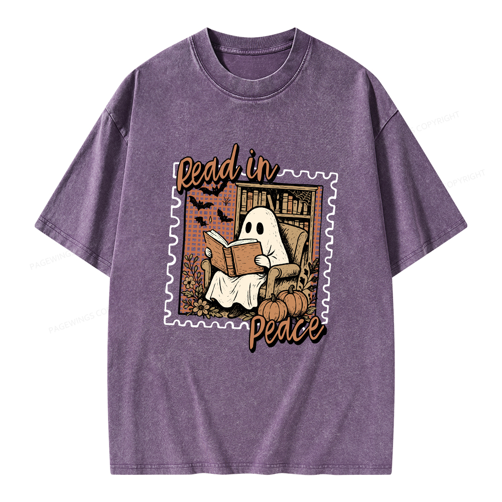Pagewings Read In Peace Unisex Washed T-shirt
