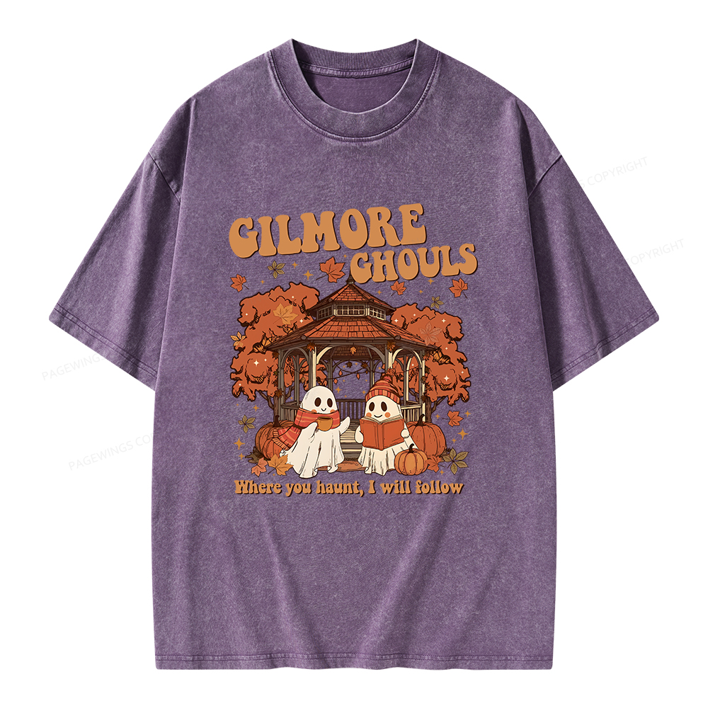 Pagewings Gilmore Ghouls Unisex Washed T-shirt