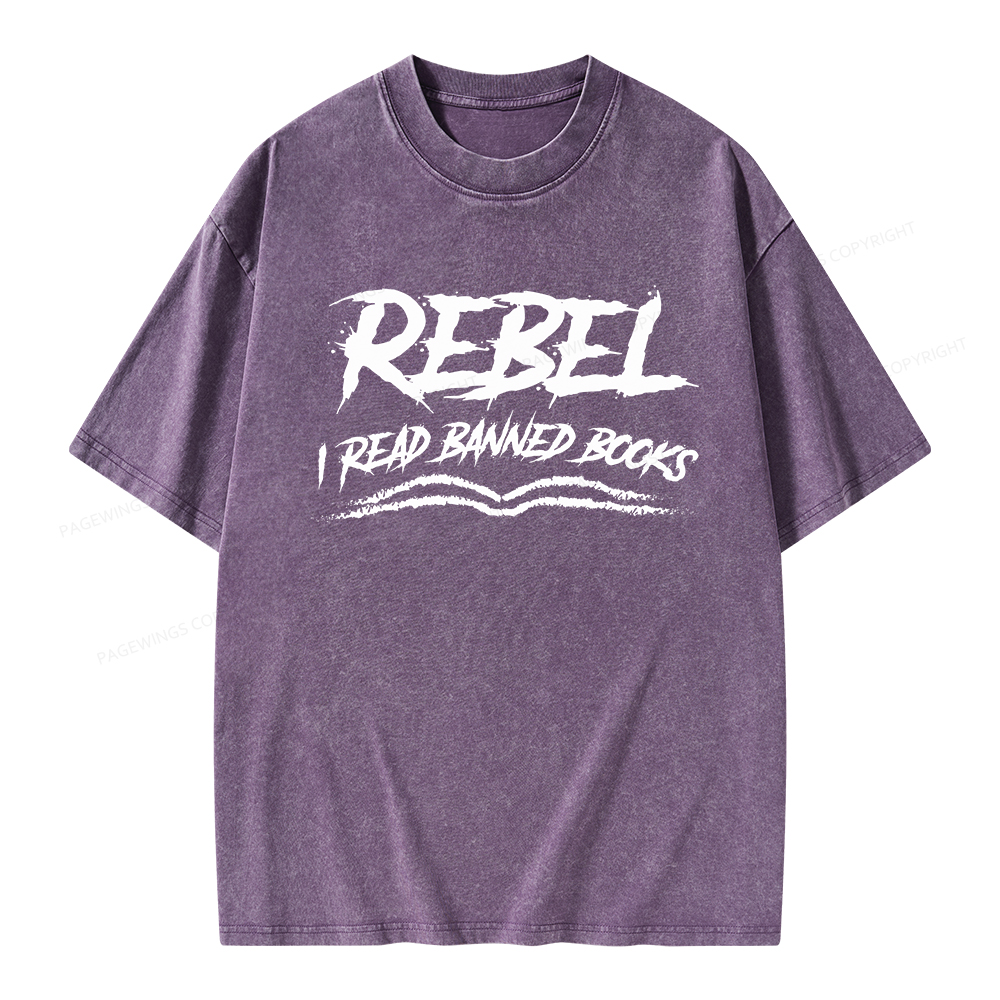 Pagewings Rebel - I Read Banned Books Unisex Washed T-shirt
