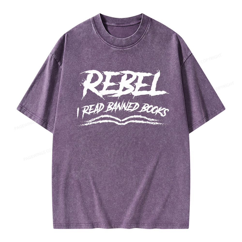 Pagewings Rebel - I Read Banned Books Unisex Washed T-shirt