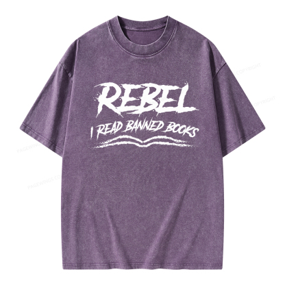 Pagewings Rebel - I Read Banned Books Unisex Washed T-shirt