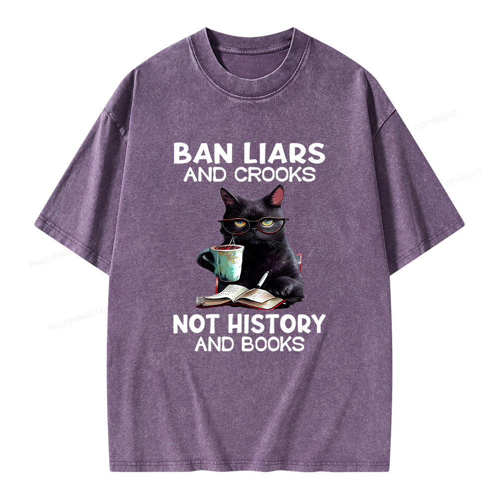 Pagewings Ban Liars And Crooks Not History And Books Unisex Washed T-shirt