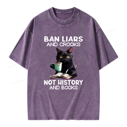Pagewings Ban Liars And Crooks Not History And Books Unisex Washed T-shirt