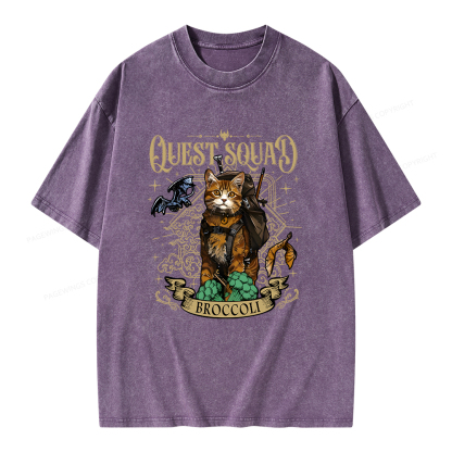 Pagewings Quest Squad Broccoli Unisex Washed T-shirt